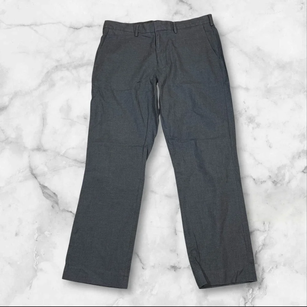 J Crew Bowery Classic Fit Gray Cotton‎ Dress Pants Mens W34 L30